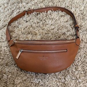 Kate Spade Brown Leather Belt Bag with gold hardware